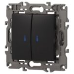 Выключатель 2-кл. СП Elegance 14-1105-05 10А IP20 250В 10AX с подсветкой механизм антрацит Эра Б0034241 — изображение 4