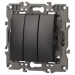 Выключатель 3-кл. СП Elegance 14-1107-05 10А IP20 250В 10AX механизм антрацит Эра Б0034254 — изображение 4