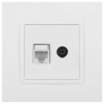 Розетка компьютерная + телевизионная 2-м Elegance 14-3110-01 RJ45 + TV IP20 механизм бел. Эра Б0034314 — изображение 5