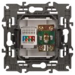 Розетка компьютерная + телевизионная 2-м Elegance 14-3110-01 RJ45 + TV IP20 механизм бел. Эра Б0034314 — изображение 2
