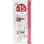 Удлинитель 3х1.5м без заземл. 10А IP20 U-3s-1.5m-2х1 ПВС 2х1 с выкл. Эра Б0044049 — изображение 4