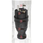 Вилка каучуковая с заземл. прям. 16А IP44 черн. Эра Б0044540 — изображение 2