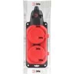 Колодка удлинителя 2-м с заземл. 16А IP44 K-2e-RED-IP44 каучук красн. Эра Б0044551 — изображение 4