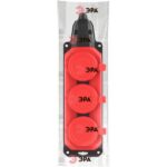 Колодка удлинителя 3-м с заземл. 16А IP44 K-3e-RED-IP44 каучук красн. Эра Б0044552 — изображение 4