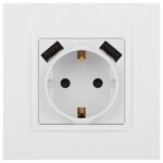 Розетка 16А 250В 2P+E с 2хUSB 5В-3А защ. шторки Elegance бел. 14-4109-01 ЭРА Б0047867 — изображение 7