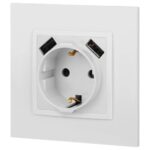Розетка 16А 250В 2P+E с 2хUSB 5В-3А защ. шторки Elegance бел. 14-4109-01 ЭРА Б0047867 — изображение 5
