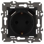 Розетка 16А 250В 2P+E с 2хUSB 5В-3А защ. шторки Elegance антрацит 14-4109-05 ЭРА Б0047871