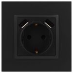 Розетка 16А 250В 2P+E с 2хUSB 5В-3А защ. шторки Elegance антрацит 14-4109-05 ЭРА Б0047871 — изображение 7