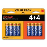 Элемент питания алкалиновый AA/LR6 1.5В MAX SUPER Alkaline (блист.8шт) KODAK Б0057080 — изображение 2
