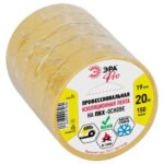 Изолента ПВХ 19ммх20м PRO150YEL ПВХ 150мкм проф. желт. Эра Б0057289 — изображение 2
