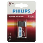 Элемент питания алкалиновый "крона" 6LR61 9В Power (блист. 1шт) Philips Б0062717