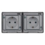 Розетка Эксперт 11-2504-01 2х2P+E гориз. IP55 шторки 16А-250В ОУ бел. Эра Б0063262 — изображение 2