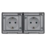 Розетка Эксперт 11-2503-01 2х2P+E гориз. IP55 16А-250В ОУ бел. Эра Б0063264 — изображение 2
