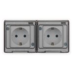 Розетка Эксперт 11-2523-01 2х2P+E гориз. IP55 16А-250В СУ бел. Эра Б0063276 — изображение 2