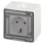 Розетка Эксперт 11-2502-01 2P+E IP55 шторки 16А-250В ОУ бел. Эра Б0063280