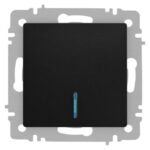 Выключатель 1-кл. СП Accent 6-102-05 10А IP20 250В с подсветкой AL/CU антрацит Intro Б0063475