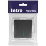 Выключатель 1-кл. СП Accent 6-102-05 10А IP20 250В с подсветкой AL/CU антрацит Intro Б0063475 — изображение 5