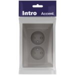 Розетка 2-м СП Accent 6-204-09 16А IP20 250В 2P AL/CU титан Intro Б0063433 — изображение 4
