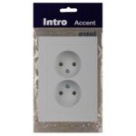 Розетка 2-м СП Accent 6-204-01 16А IP20 250В 2P AL/CU бел. Intro Б0063447 — изображение 4