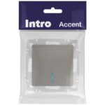 Выключатель 1-кл. СП Accent 6-102-09 10А IP20 250В с подсветкой AL/CU титан Intro Б0063460 — изображение 5
