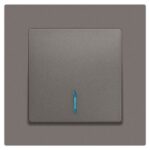 Выключатель 1-кл. СП Accent 6-102-09 10А IP20 250В с подсветкой AL/CU титан Intro Б0063460 — изображение 6