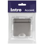 Розетка 1-м СП Accent 6-203-09 16А IP20 250В 2P+E Schuko с крышкой AL/CU титан Intro Б0063471 — изображение 7