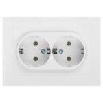 Розетка 2-м СП Accent 6-205-01 16А IP20 250В 2P+E Schuko AL/CU бел. Intro Б0063485