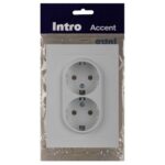 Розетка 2-м СП Accent 6-205-01 16А IP20 250В 2P+E Schuko AL/CU бел. Intro Б0063485 — изображение 4