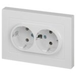 Розетка 2-м СП Accent 6-205-01 16А IP20 250В 2P+E Schuko AL/CU бел. Intro Б0063485 — изображение 5