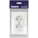 Розетка 2-м СП Accent 6-205-01М 16А IP20 250В 2P+E Schuko AL/CU бел. матов. Intro Б0063487 — изображение 4