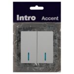Выключатель 2-кл. СП Accent 6-105-01 10А IP20 250В с подсветкой AL/CU бел. Intro Б0063505 — изображение 4