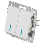 Выключатель 2-кл. СП Accent 6-105-01 10А IP20 250В с подсветкой AL/CU бел. Intro Б0063505 — изображение 5