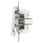 Выключатель 2-кл. СП Accent 6-105-01 10А IP20 250В с подсветкой AL/CU бел. Intro Б0063505 — изображение 2