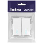 Выключатель 2-кл. СП Accent 6-105-01М 10А IP20 250В с подсветкой AL/CU бел. матов. Intro Б0063507 — изображение 5