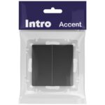 Переключатель 2-кл. СП Accent 6-107-05 10А IP20 250В AL/CU антрацит Intro Б0063564 — изображение 2