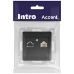 Розетка компьютерная 1-м СП Accent 6-303-05 RJ45 IP20 антрацит Intro Б0063634 — изображение 5