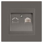Розетка компьютерная 1-м СП Accent 6-303-09 RJ45 IP20 титан Intro Б0063642 — изображение 6