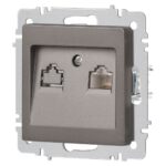 Розетка компьютерная 1-м СП Accent 6-303-09 RJ45 IP20 титан Intro Б0063642 — изображение 4