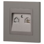 Розетка компьютерная 1-м СП Accent 6-303-09 RJ45 IP20 титан Intro Б0063642 — изображение 2