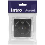 Розетка 1-м СП Accent 6-202-05 16А IP20 250В 2P+E Schuko антрацит Intro Б0063693 — изображение 5