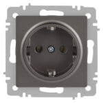 Розетка 1-м СП Accent 6-202-09 16А IP20 250В 2P+E Schuko титан Intro Б0063701