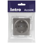 Розетка 1-м СП Accent 6-202-09 16А IP20 250В 2P+E Schuko титан Intro Б0063701 — изображение 5