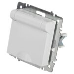 Розетка 1-м СП Accent 6-203-01 16А IP20 250В 2P+E Schuko с крышкой AL/CU бел. Intro Б0063709 — изображение 6