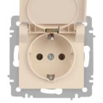 Розетка 1-м СП Accent 6-203-02 16А IP20 250В 2P+E Schuko с крышкой сл.кость Intro Б0063716 — изображение 4