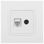 Розетка компьютерная + телевизионная Elegance 14-3110-01М RJ45+TV матов. бел. Эра Б0065767 — изображение 6