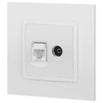 Розетка компьютерная + телевизионная Elegance 14-3110-01М RJ45+TV матов. бел. Эра Б0065767 — изображение 4