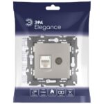 Розетка компьютерная + телевизионная Elegance 14-3110-16 RJ45+TV титан Эра Б0065768 — изображение 5