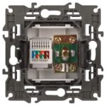 Розетка компьютерная + телевизионная Elegance 14-3110-16 RJ45+TV титан Эра Б0065768 — изображение 2