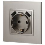 Розетка Elegance 14-4109-16 16A 250В 2P+E защ. штор. с 2xUSB 3А 5В титан Эра Б0065775 — изображение 2