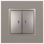 Выключатель 2-кл. Elegance 14-1105-16 250В 10АХ с подсветкой титан Эра Б0065789 — изображение 4